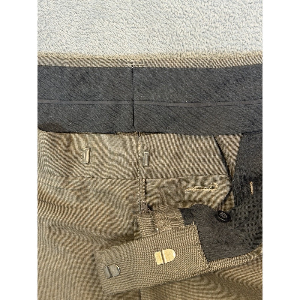 Kenneth Cole Reaction Dress Pants Mens 36x29 Brown Flat Front Straight Casual - Picture 7 of 9